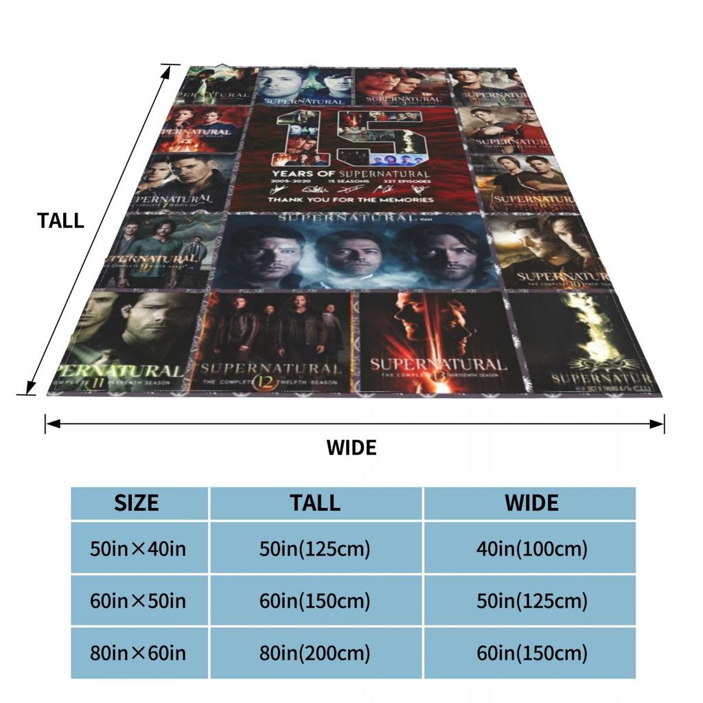 Supernatural Movie Blankets Sam Dean Castiel Fuzzy Throw Blanket Bedding Couch Decoration Soft Warm Bedspreads
