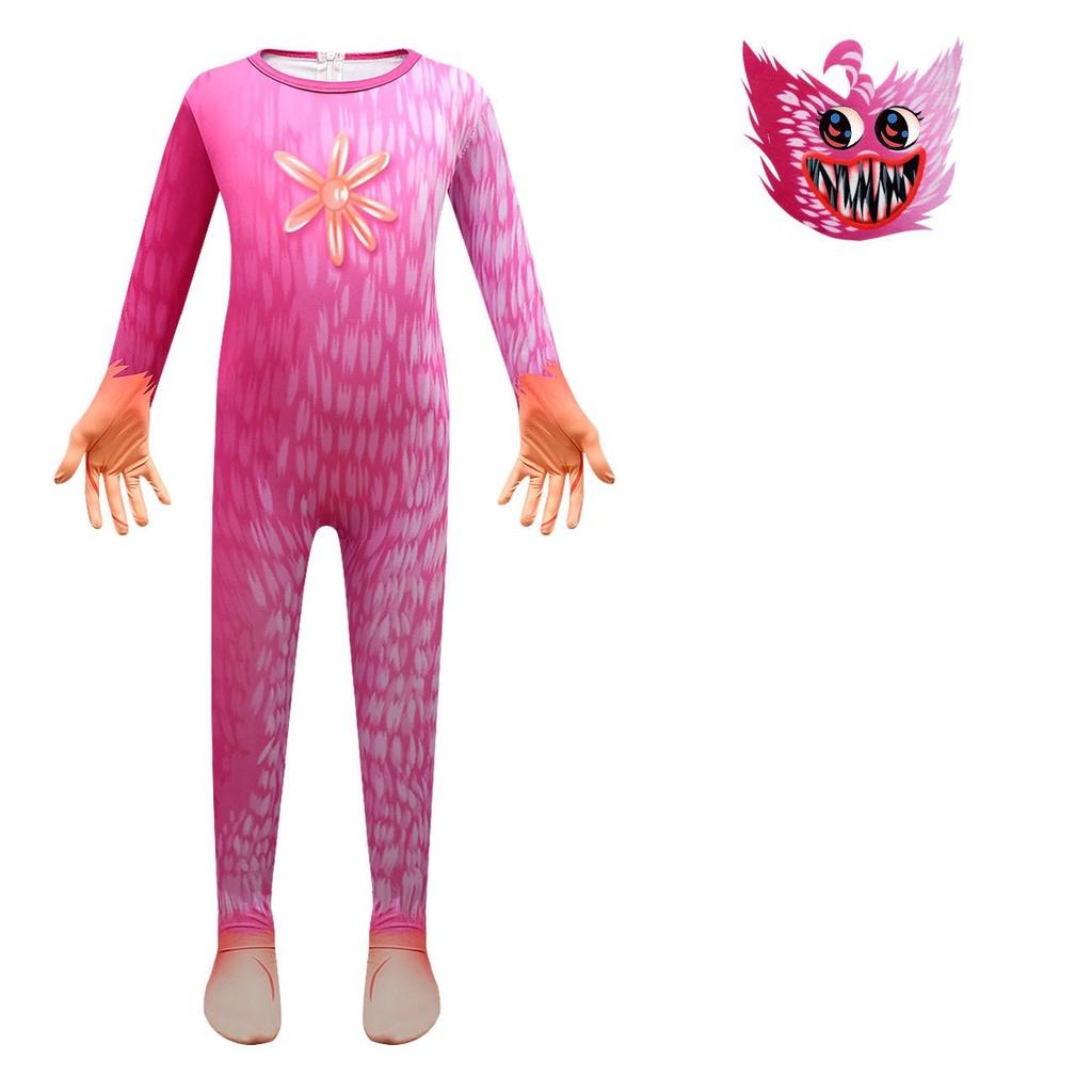 Huggy Wuggy Kids Poppy Playtime Cosplay Costume Bodysuit Jumpsuit Mask Gloves