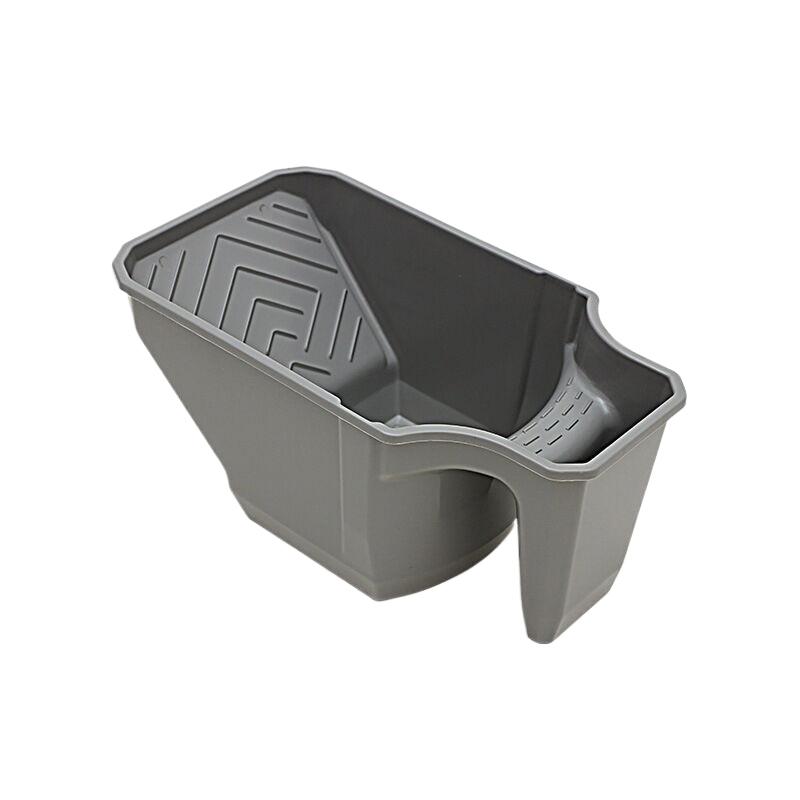 

4-дюймовый ручной стаканчик для краски с держателем валика - прочный полипропиленовый материал, большая емкость, удобный для кистей и валиков серый