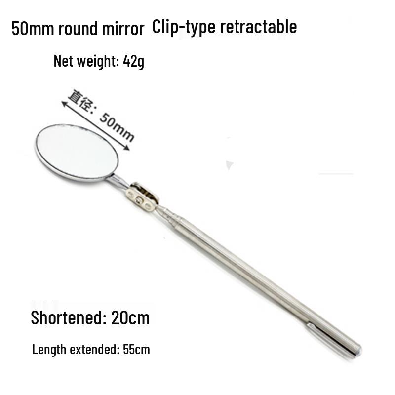 Universal Telescopic Reflective Mirror with Light – Small & Large for Car Repair, Shipyard, & Welding Inspection