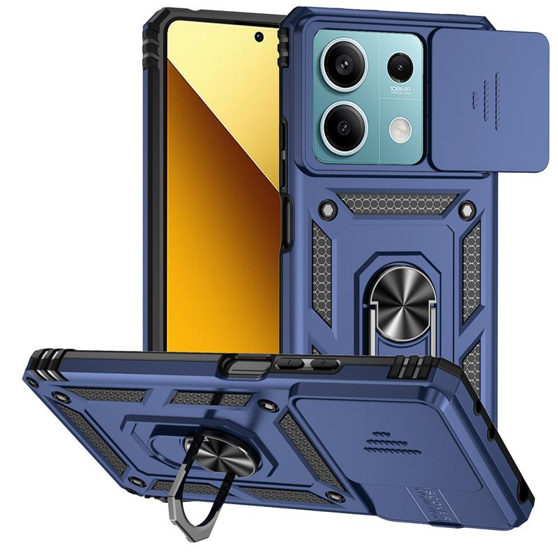 Armor Funda For Xiaomi Poco X6 5G Slide Camera Lens Protect Phone Case For Pocox6 Pocco Poxo Poko Little X6 X 6 6X 5G Back Cover