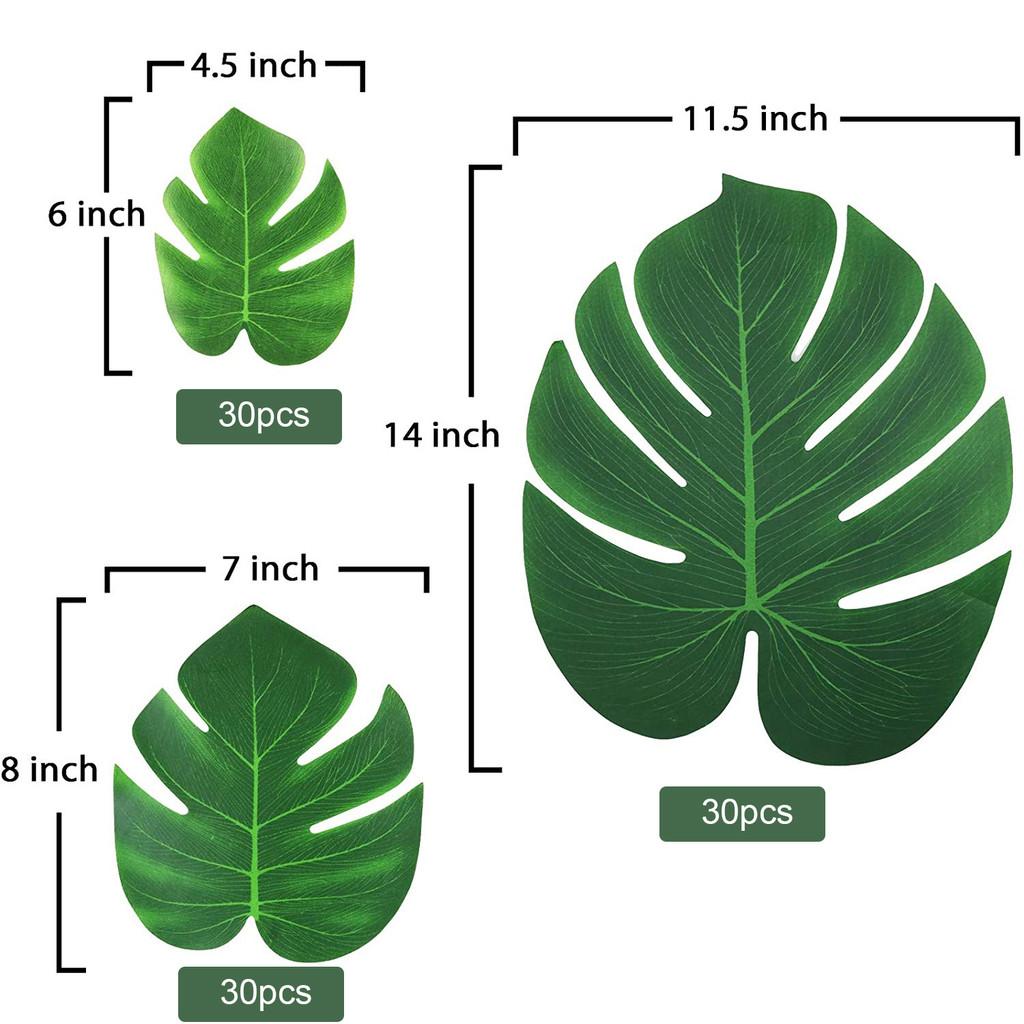 Tropical Plant Decor Set With Artificial Palm Leaves For Hawaii Jungle Party Supplies