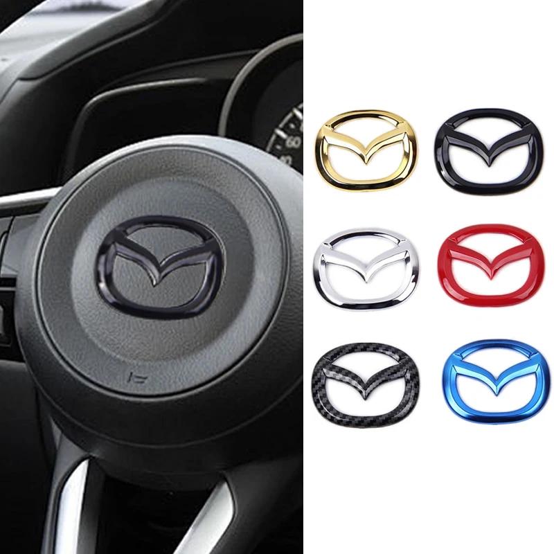 Car Styling ABS Car Steering Wheel Center Sticker For Mazda CX4 CX5 3 Axela 6 Atenza Emblem Badge Decal Decoration Accessories h4