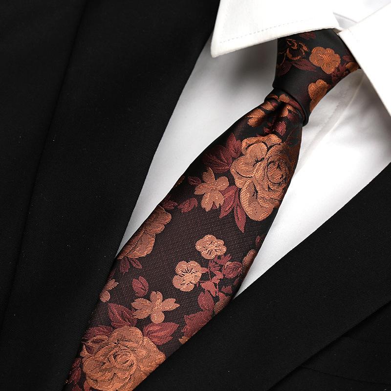 Hong Kong Style Retro Work Professional Tie Men'S Formal Wear Korean Version Of British Business 8Cm Hand-Made Pattern Student Clothing Trend