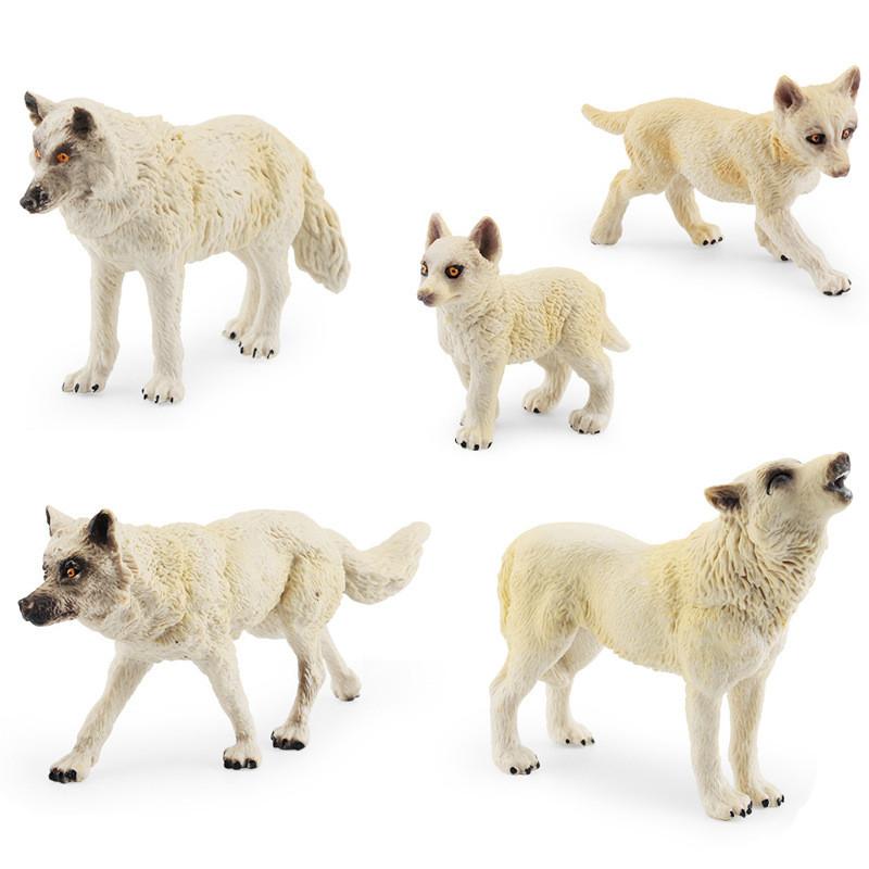 Lifelike Roaring White Wolf King Model Pvc Collectible For Home Display And Play
