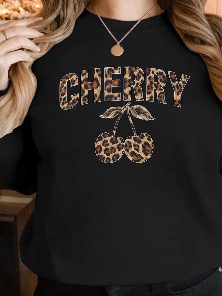 Dámská mikina s třešňovým potiskem - Evropský a americký styl s dopravou zdarma