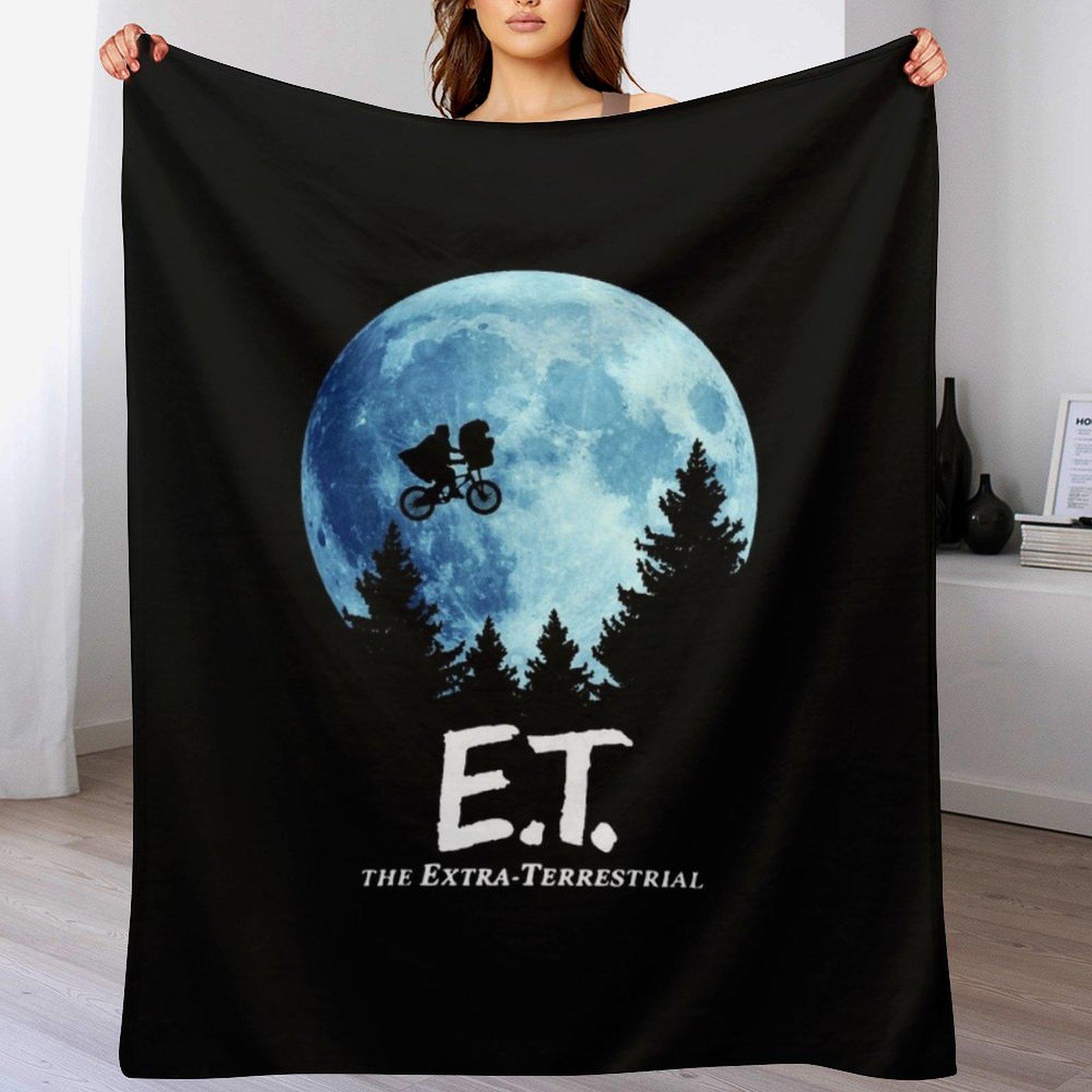 ET The Extra terrestrial The Moon Throw Blanket Easy Care Comfortable Blanket for Couch Size: 75*100cm, Weight: 230 GSM