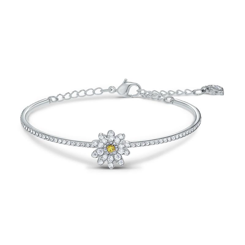 Swarovski Eternal Flower Flower Yellow Multi-Metal Inlay Bracelet Women s Silver White 5542012 серебряный