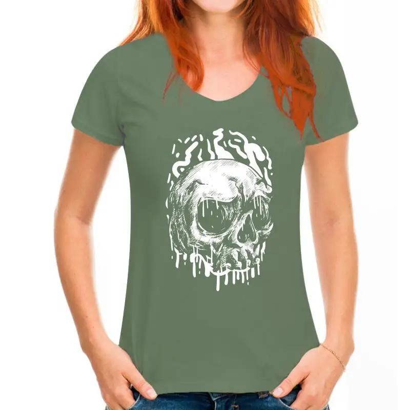 Dripping Skull T-Shirt S-5Xl Screenprinted Rock Mens Punk Goth Metal Grunge Retro Tee Shirt