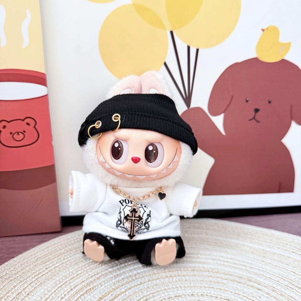 

Ручная работа Лабубу Кукла Ткань Крест 17 см Плюшевая Одежда для Кукол Детский Подарок No Shoes