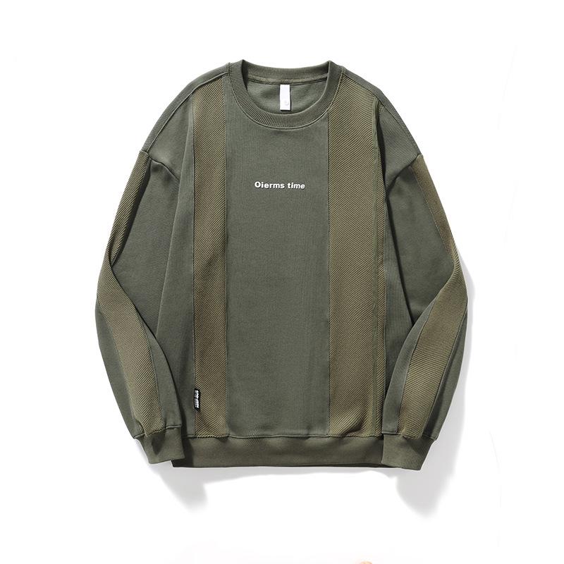 Men's Retro Patchwork Knit Hoodie: Heavyweight, Loose-Fit, Plus Size, Long Sleeve for Autumn & Winter