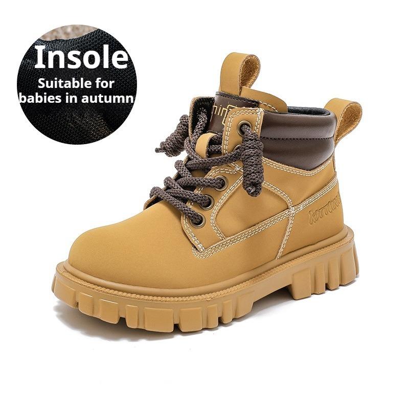 

Детская мода Желтые ботинки Мальчики Подиум Короткие ботинки Теплые хлопковые ботинки 26