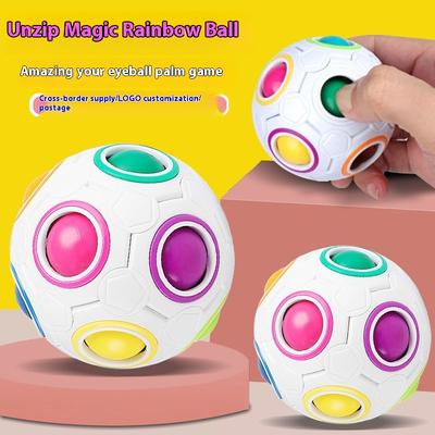 Cube Antistress Jouets Fidget Magiques Puzzle Boules Arc-en-ciel Jouet Éducatif pour Enfants Adulte Enfant Soulageur de Stress Anxiété Cadeau de Noël