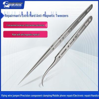 Repairman G-15 Precision Stainless Steel Tweezers Set - Bent & Straight Anti-Magnetic Tips for Mobile Phone Repair