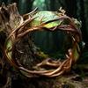 Vintage Plated Bangle Hollow Leaf Unique Ring Ethnic Style Unisex Holiday Gift Ring Irregular Tree Branches Easter Ring Gift New