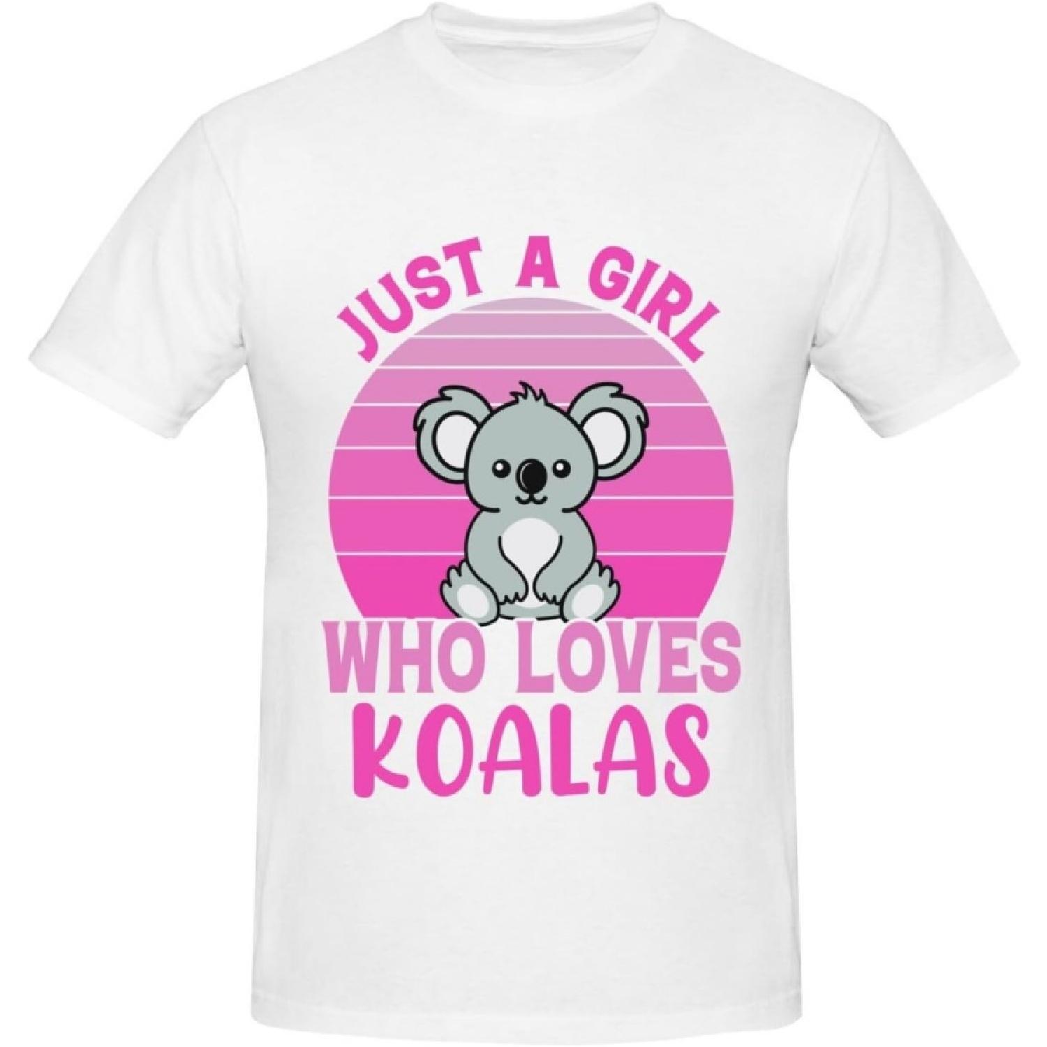 Just A Girl Who Loves Koalas T-Shirt Cotton Short Sleeve for Men Women T-Shirt XXXXXL белый