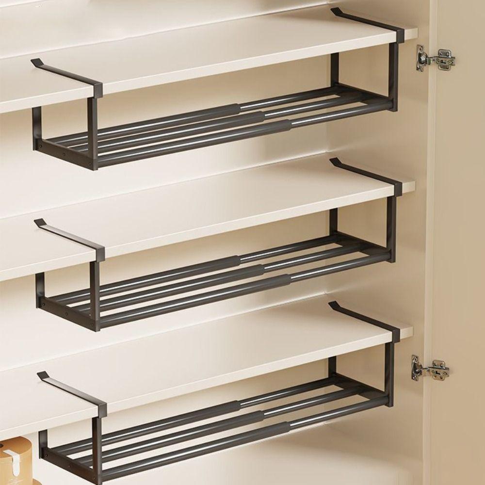 Organizer 15.7-27.6 In Shoe Rack Hanging Adjustable Shoe Storage Heavy Duty Retractable Under Cabinet Shelf Entryway