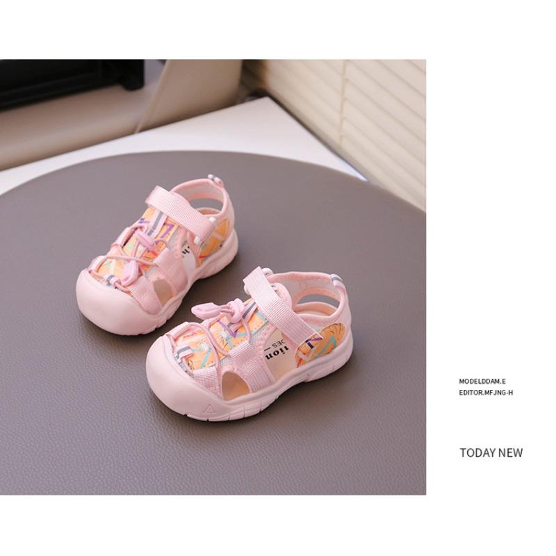 Summer children's creek sandals single mesh boys' sports sandals hollow fashion girls' bag head shoes non-slip soft sole
