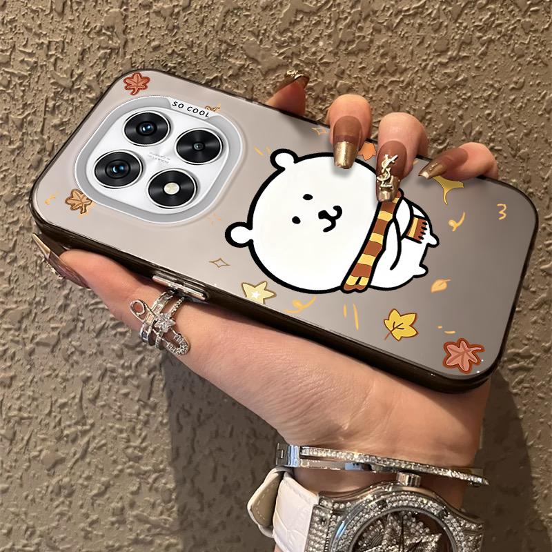Brown Yellow Scarf Joke Bear Frosted Case for Xiaomi Redmi Note 14 13 12 10 Pro Plus 11S 14C 13C 12C 9C 11S K70 K60 A2 A1 Cover