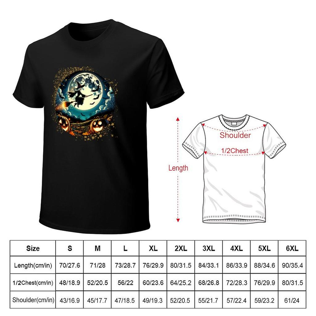 Witchy Moon 2 Cartoon Style TShirt Blouse Aesthetic Clothing T Shirts for Men Cotton