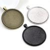 5pcs/lot 40mm Inner Size Antique Bronze and Silver Plated Black colors plated Fashion Style Cabochon Base Setting Charms Pendant