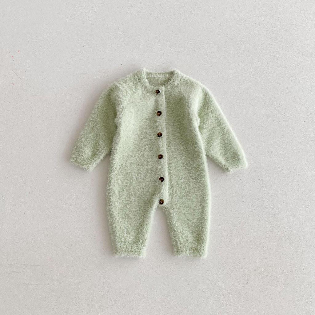 Adorable Newborn Plush Jumpsuit for Autumn/Winter - Unisex Baby Romper, Soft Crawling Outfit