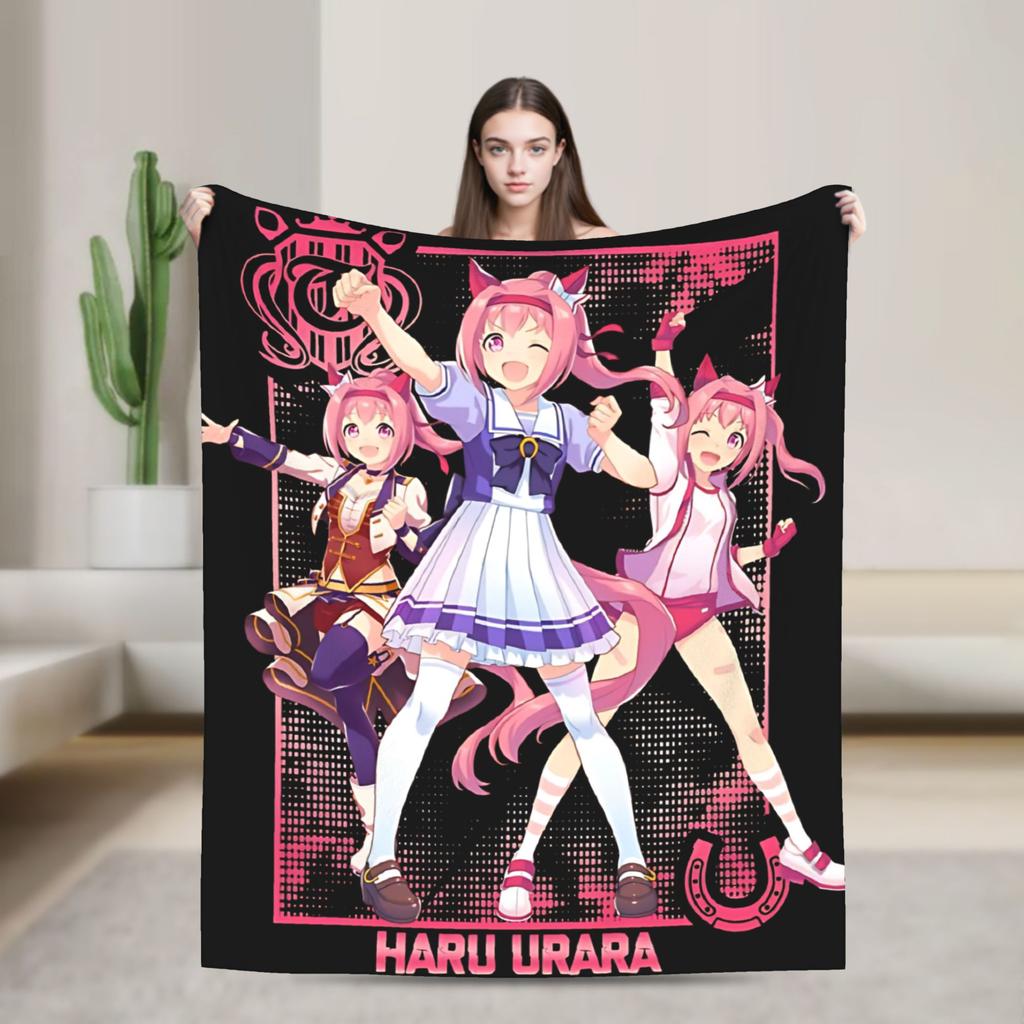 Uma Musume Cinderella Gray - Oguri Cap Blanket Cover Flannel Throw Blanket Bedroom Sofa Printed Soft Warm Bedsprea