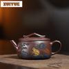 180ml Vintage Yixing Purple Clay Teapots Handmade Auspicious Monkey Pot Raw Ore Purple Mud Tea Maker Kettle Zisha Tea Set Craft