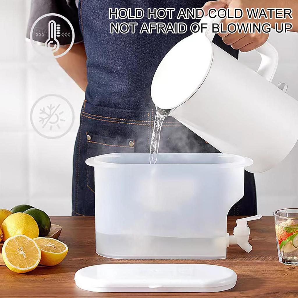 2.8L Large Capacity Cold Water Pitcher Cold Kettle With Faucet Water Jugs Fruit Teapot Lemonade Bucket Water Container