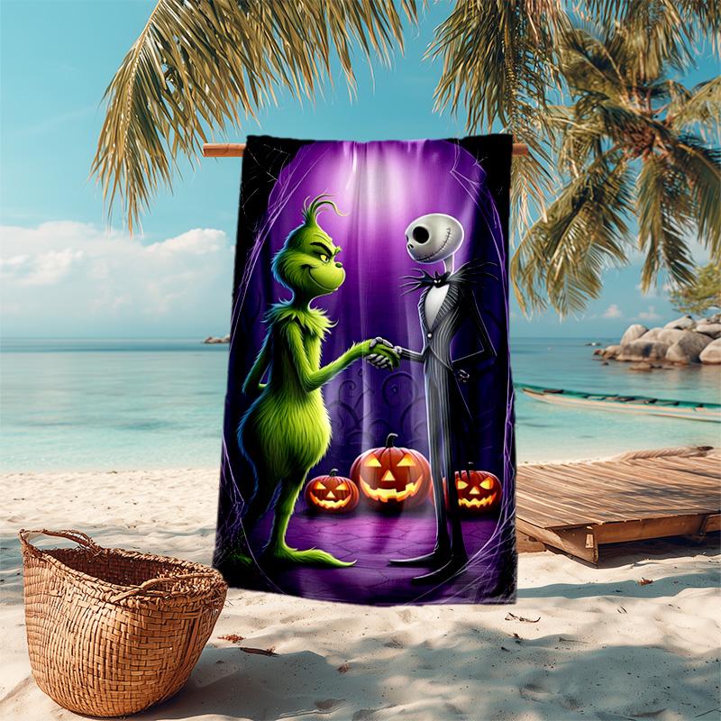Christmas Gift Oscar Comedy Movie How the Grinch Stole Christmas soft beach towel outdoor camping vacation swinging beach scarf decorative blanket B11
