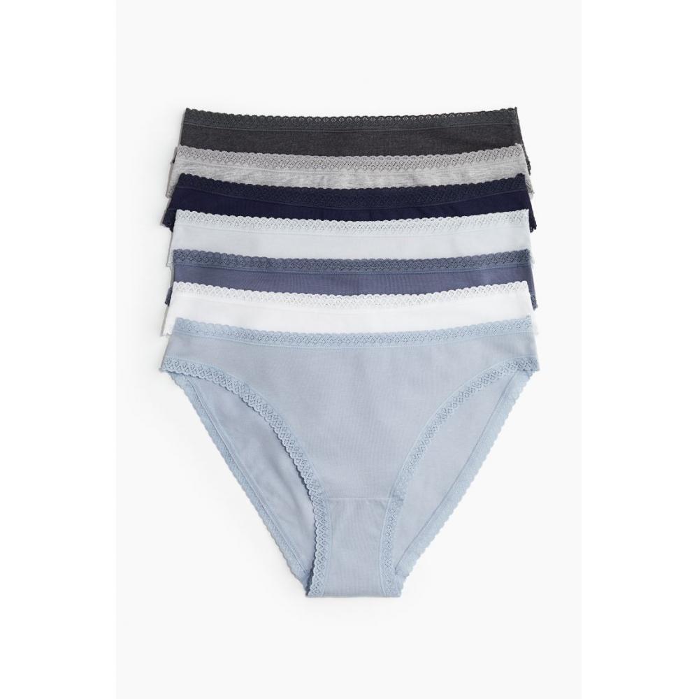 

Комплект бикини из хлопкового джерси HM (7 шт.), Голубой, Голубой