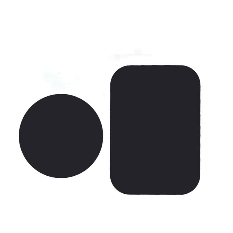 Magnetic Phone Holder Accessory: Black Round & Rectangular Iron Sheet with Adhesive Backing