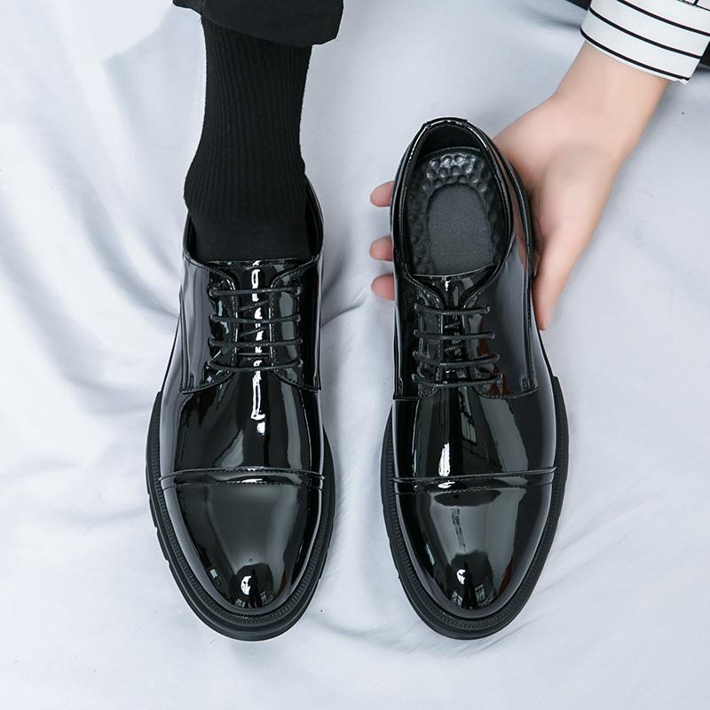 Fashion Classic Green Style Casual Derby Formal Shoes Career Office Leather Shoes Pointy Toe Handmade Business Wedding Dress Shoes Men