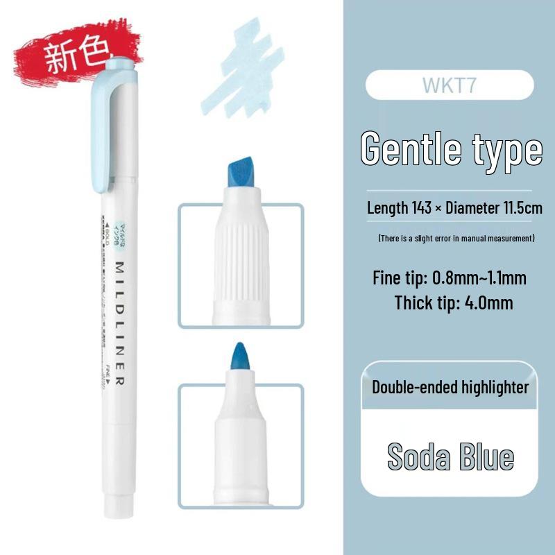 New Japanese Zebra Fluorescent Double-Ended Pens - Gentle Light Color Series for Students & Planners