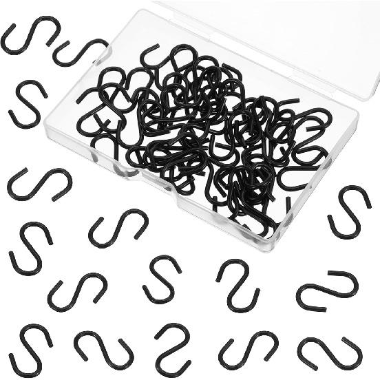50Pcs 1 Inch Mini S Hook Stainless Steel Curtain Hanging Connectors Small S Shaped Hangers Ornament for DIY Jewelry Chain Hardware Name Tag Lure and