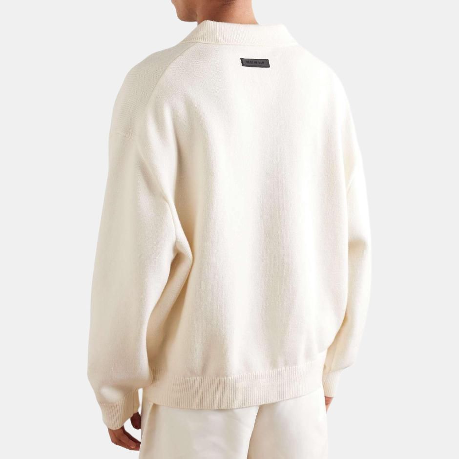 Fear of God Essentials Knit Polo Cloud Dancer Men Tops Cream 192BT232181F