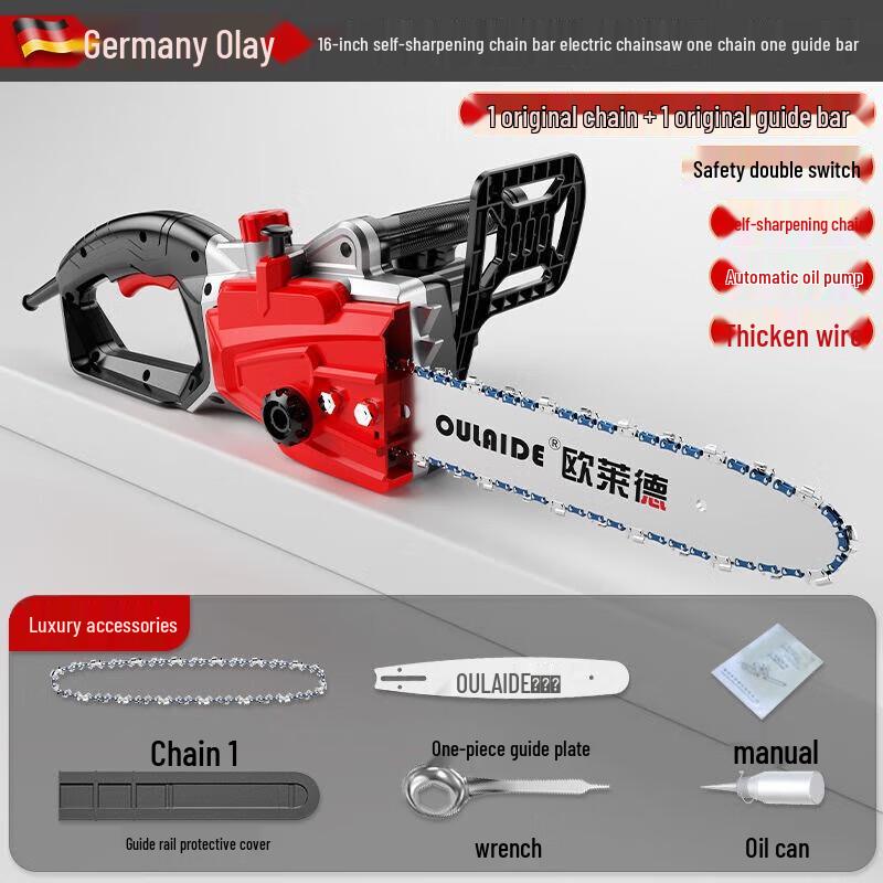 

Oulaide 20V Cordless 16-inch Chainsaw CN plug (adapter included)