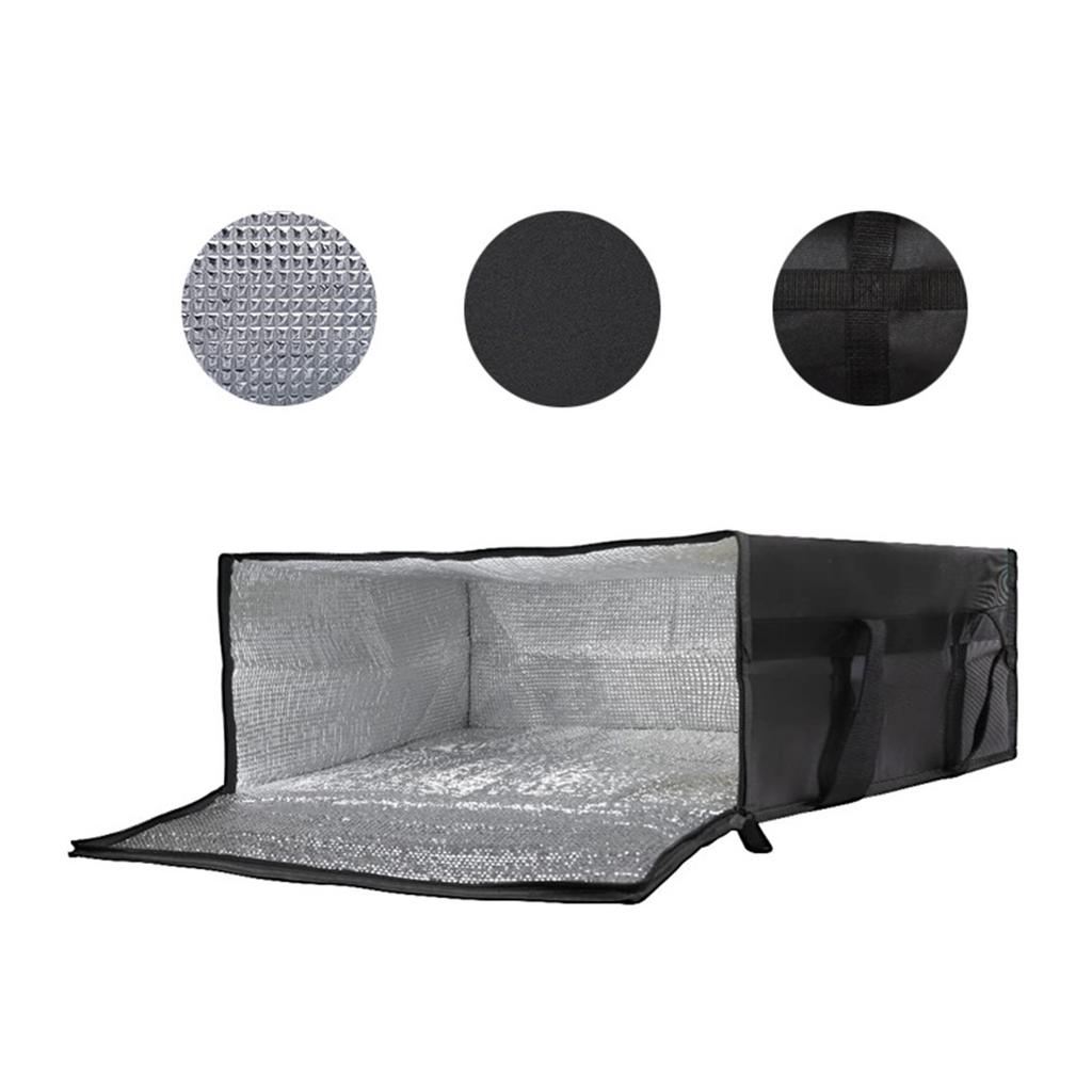Insulated Bag with Handle Waterproof Nonwoven Fabric Pizza Delivery Bag Portable Food Warmer for Outdoor Picnics