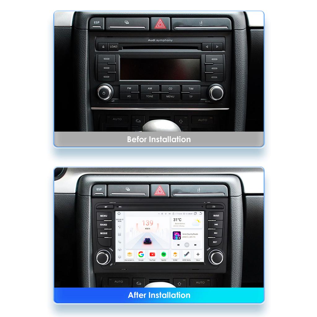 Hizpo 4G-LTE Carplay 7 Zoll Android Autoradio GPS für A4 B9 B8 B7 B6 S4 RS4 SEAT Exeo Multimedia RDS 2din Autoradio Stereo Video Intelligente Navigation