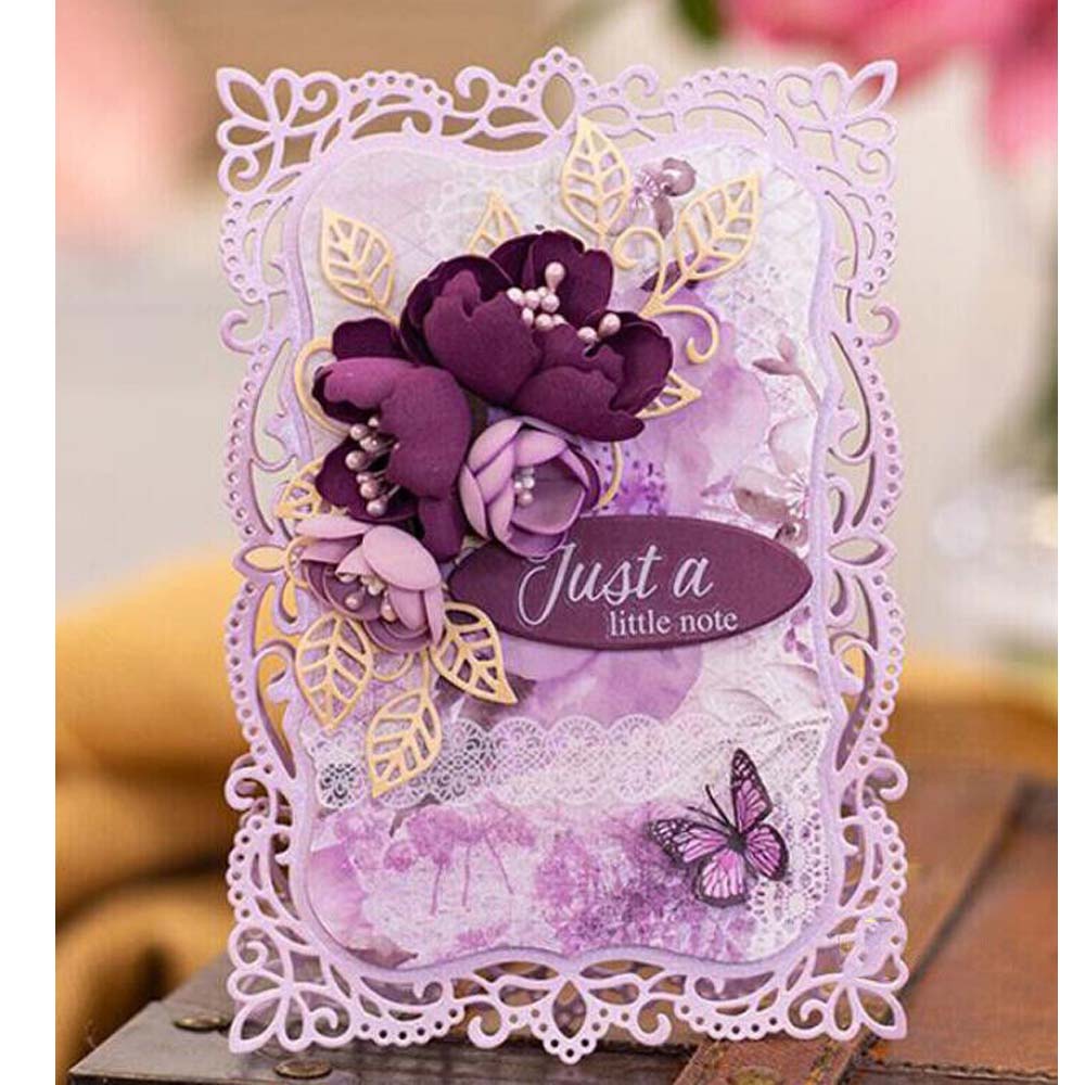 Lace Frame Background Metal Cutting Dies Stencil DIY Scrapbooking Album Paper Card Mold Embossing Craft Decoration Template