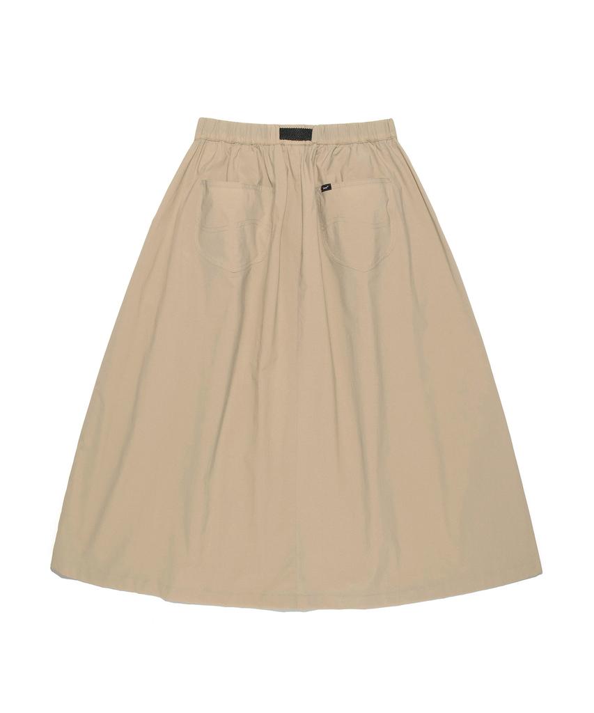 LEE Women Nylon Belted Long Skirt Beige