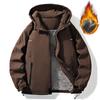 Hooded Jacket Winter Outdoor Windproof Waterproof Hooded Jacket Men's Fleece Thickened Jacket Men's Hong Kong Style Jacket Men's