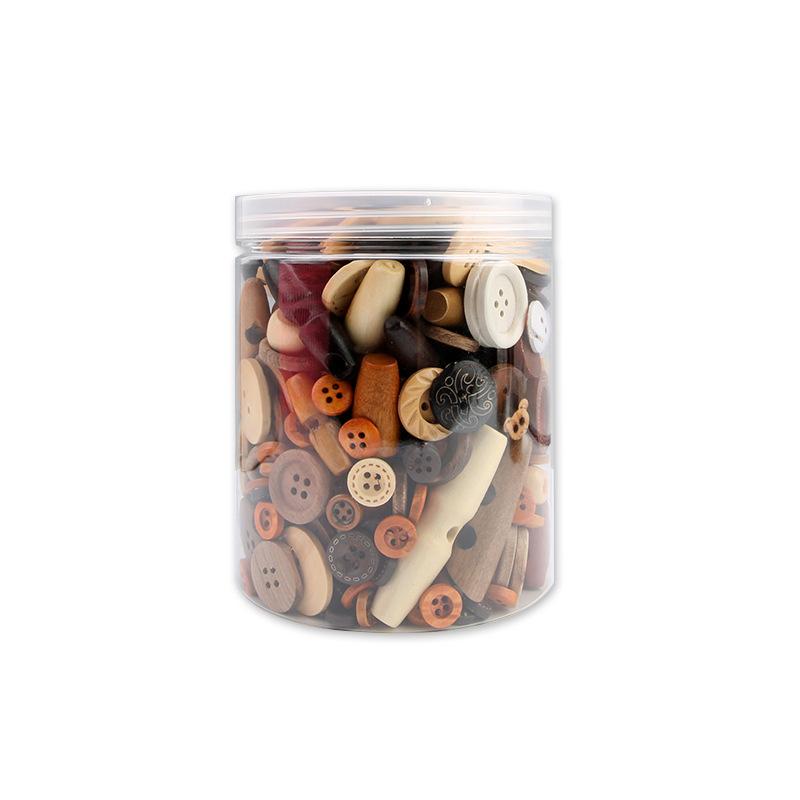 10Pcs Boxed Flawed Wood Buttons Diy Handmade Buttons Painting Material Pack Kindergarten Paste Creative Wooden Buttons