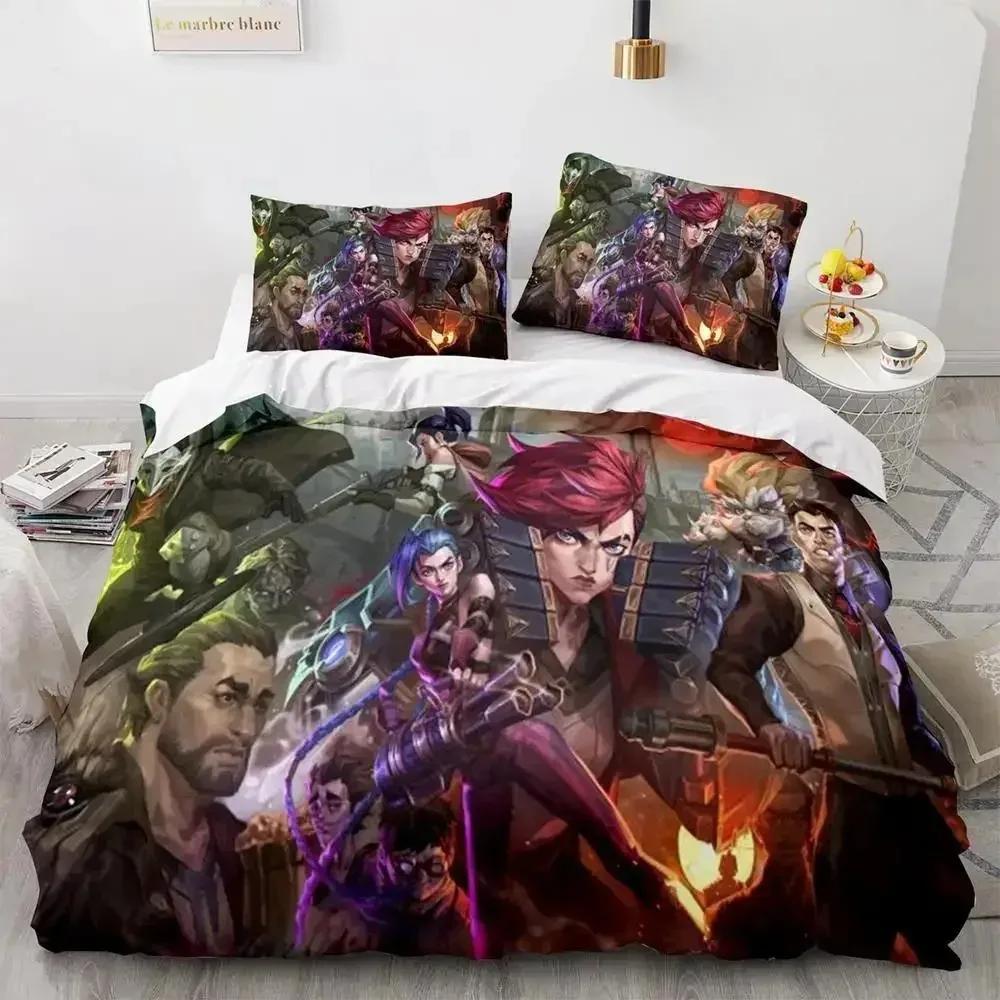 

Anime League Of Legends Jinx Bedding Set Single Twin Full Queen King Size Bed Set Adult Kid Bedroom Duvetcover Sets Game Anime 70x133cm