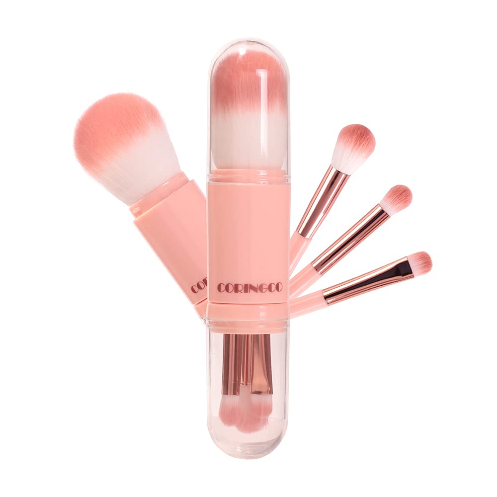 

Coringco Idol Makeup Brush Set Cute Portable Capsule Case Coringco Capsule Brush SET 4 Pieces Actress Mirror LED Smart Mirror 360 Degree Coringco LED