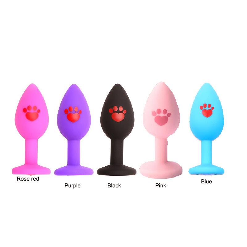 Silikonový kočičí tlapka anální kolík pro začátečníky - SM tréninkové anální korálky pro dilataci ženského análního otvoru a masturbaci
