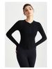 LAHN Damen Langarm Rundhals Knopfleiste Sportoberteil, Enganliegend, Hohe Elastizität, Antibakterielle Yoga & Fitnessbekleidung für den Winter