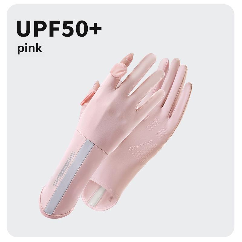 

Женские быстросохнущие перчатки Ice Silk для сенсорных экранов с защитой от ультрафиолета One Size розовый
