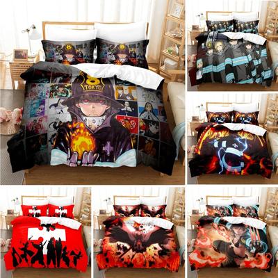 Fire Force Beddengoedset Dekbedovertrek Twin Full Queen King Size Met Kussenslopen Anime Bedset Aldult Kind Slaapkamer Decoratie Cadeau