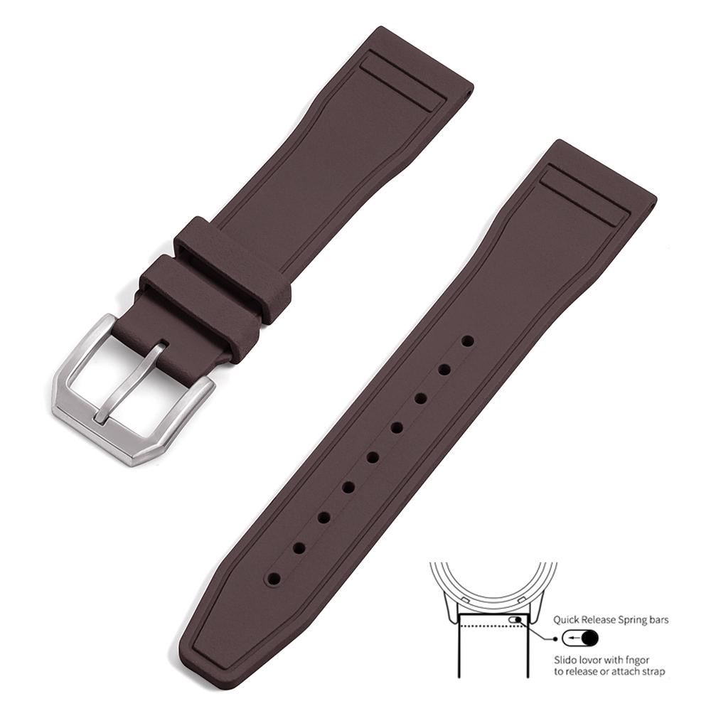 Cinturino per Orologio in Gomma Fluorurata FKM di Alta Qualità 20mm 21mm 22mm Rilascio Rapido Subacqueo Impermeabile per Orologi Sportivi Accessori